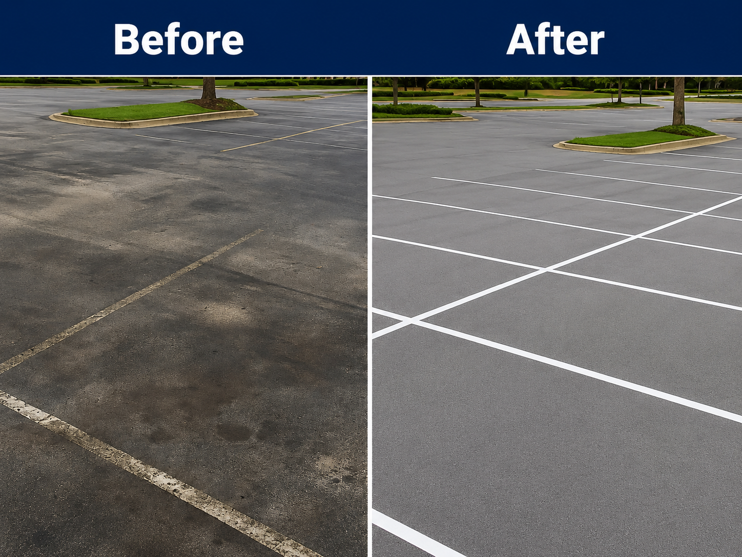 Dirty floor area vs pressure washed surface before and after comparison
