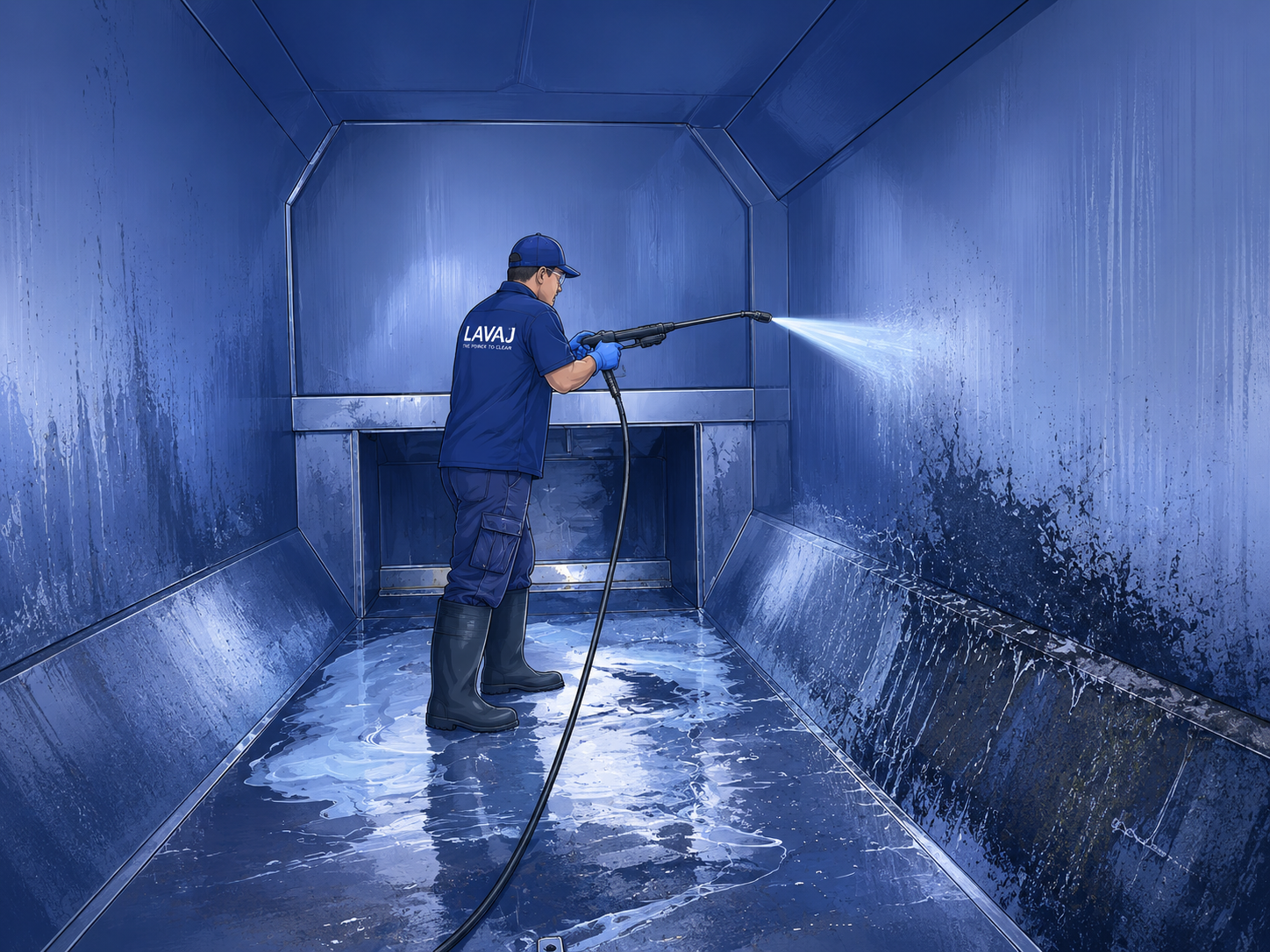 Commercial compactor cleaning service by Lavaj