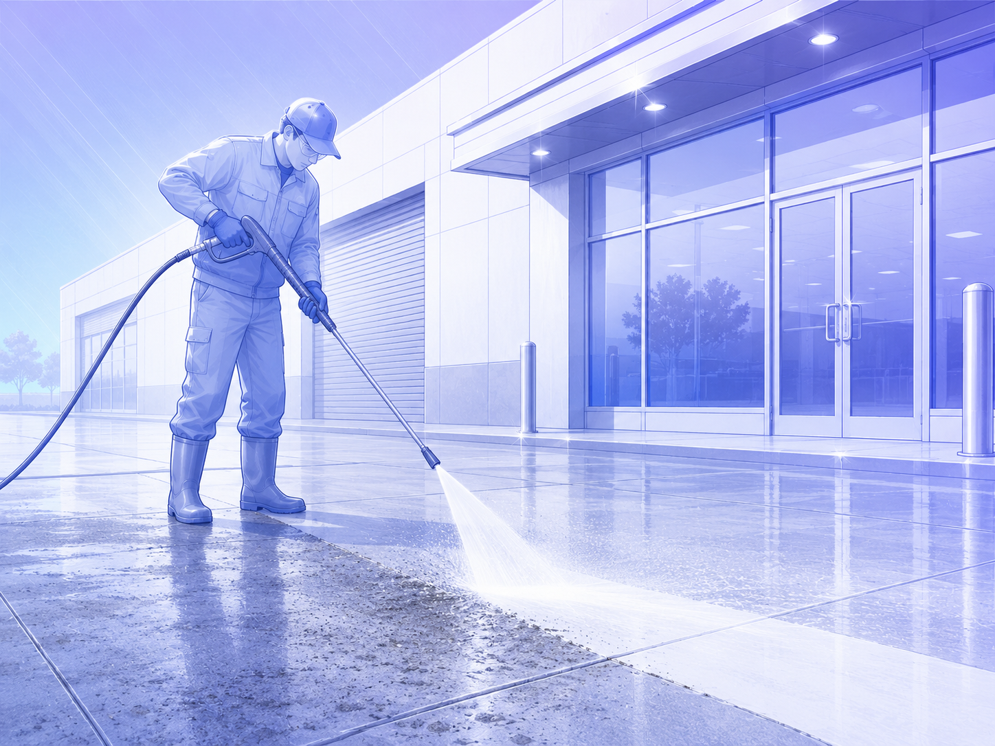 Commercial pressure washing service by Lavaj
