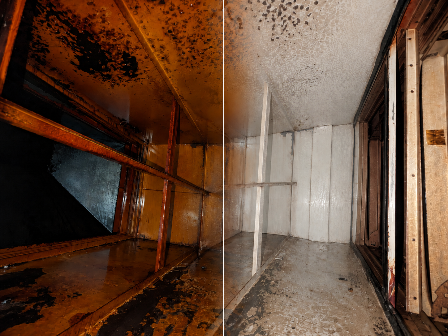 Industrial kitchen exhaust cleaning scene